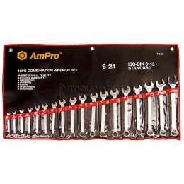 Набор ключей комбинированных дюймовых 16 предметов 1/4"-1-1/4" AmPro T40195