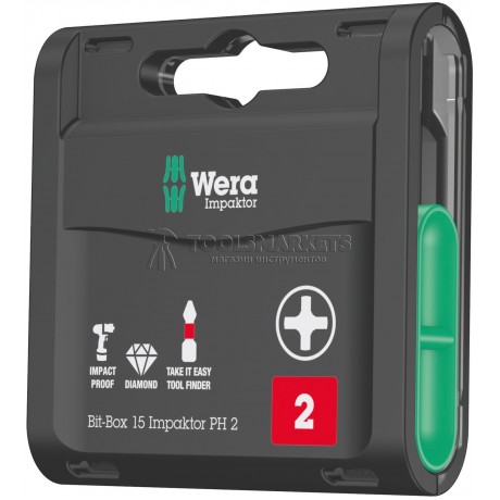 Набор бит Bit-Box 15 Impaktor PH WERA WE-057752