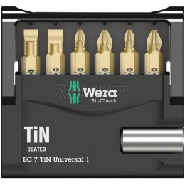 Заказать Набор бит Bit-Check 7 TiN Universal 1 SB в блистере WERA WE-073537 отпроизводителя WERA
