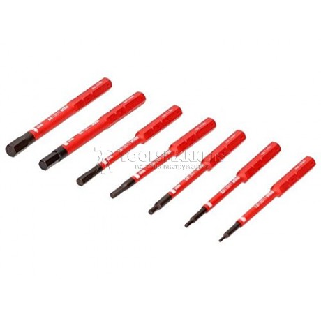 Набор сменнных жал SoftFinish electric slimBit HEX 7 предметов VDE Wiha 38997