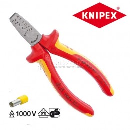Заказать Инструмент для обжима концевых гильз VDE 0,25 - 2,5 mm², 145 мм KNIPEX KN-9768145A отпроизводителя KNIPEX