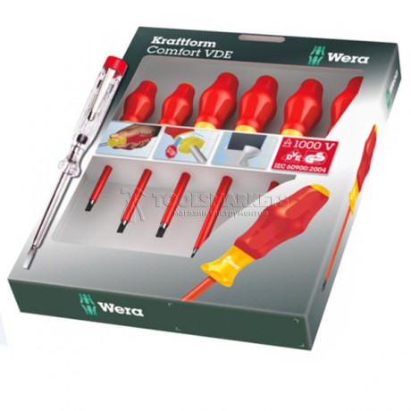 Набор отверток Kraftform Comfort VDE + индикатор напряжения 1160 i/7  7 предметов WERA WE-031575