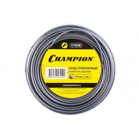 Корд триммерный CHAMPION Aluminium 3.0мм*28м круглый C7036