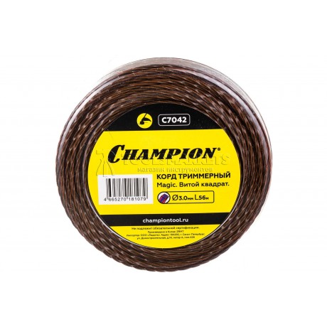 Корд триммерный CHAMPION Magic 3.0мм* 56м витой квадрат C7042