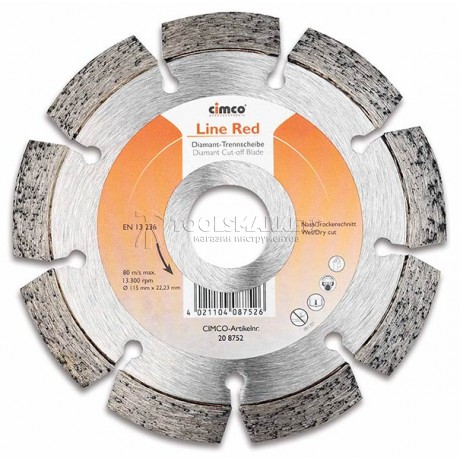 Алмазные отрезные диски CIMCO, красная линия 115 мм CIMCO 20 8752