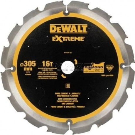 Пильный диск по фиброцементу DEWALT 305x30mm x16T DT1475-QZ