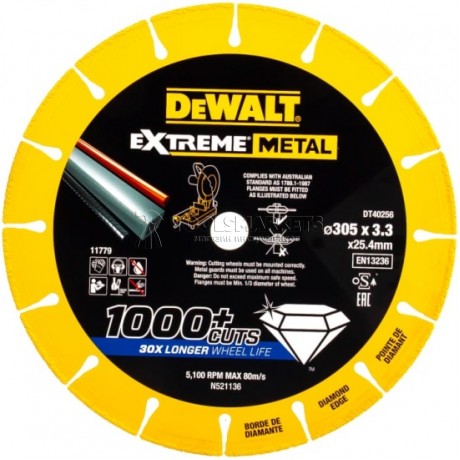 Алмазный диск отрезной по металлу 305x25мм DEWALT DT40256-QZ