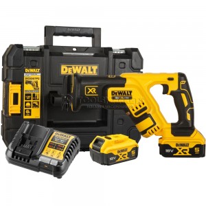 Аккумуляторная сабельная пила DEWALT , 18 В, 2900 ход/мин, 28.6 мм, с 2 АКБ 5 Ач и ЗУ, в кейсе TSTAK DCS367P2-QW