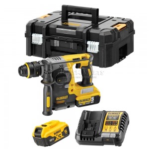 Аккумуляторный перфоратор DEWALT, 18 В, 2.1 Дж, 4600 уд/мин, с 2 АКБ 5 Ач и ЗУ, в кейсе DCH274P2T-QW