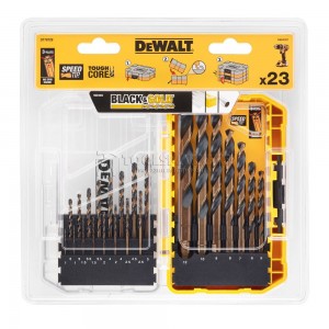 Набор сверл DEWALT , Black & Gold по металлу, 1-12 мм, 23 предмета DT70729-QZ