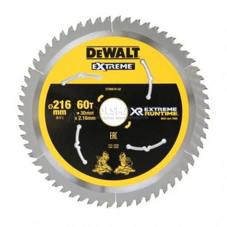 Пилный диск XR 216mm x 30мм 60T CSB DEWALT DT99570-QZ