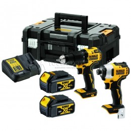 Бесщеточная дрель-шуруповерт и винтаверт DEWALT 18v DCK2062E2T-QW