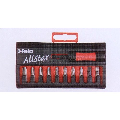 Набор бит + магнитный держатель "felo AllStar" 10 предметов серия 020 FELO 020 901 16
