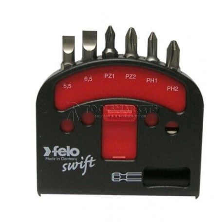 Набор бит "felo Swift" С6,3х25, 6 предметов+магнитный держатель, серия 020, FELO 020 601 16
