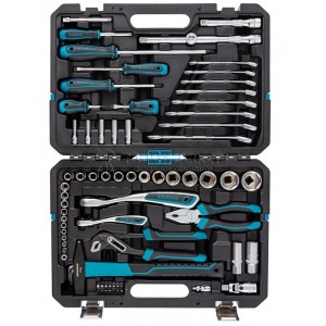 Набор инструментов, 1/4", 1/2", CrV, 120 зубьев, 76 предметов GROSS GS-14156