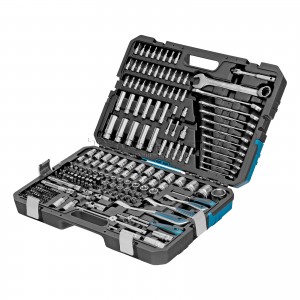 Набор инструментов, 1/2", 3/8", 1/4", CrV, 120 зубьев, 216 предметов GROSS GS-14157
