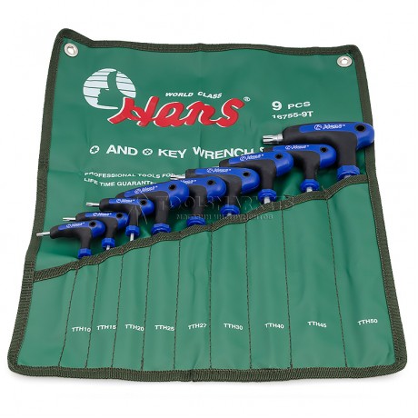 Комплект L-Torx с отверстием Т10-Т50 9 предметов HANS 16755-9T