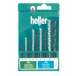 Заказать Набор свёрл комбинированный универсальный HSS по металлу 3/4/5/6/8, камень 4/5/6/8, 9 предметов Heller TD17742 отпроизводителя Heller