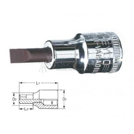 Отвёрточная насадка для винтов с прямым шлицем 1/4" HEYCO HE-00025300483