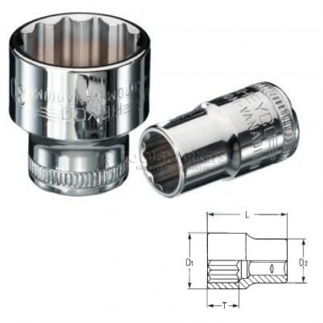 Торцевая головка 3/8" серии 40-12 HEYCO HE-00040032783