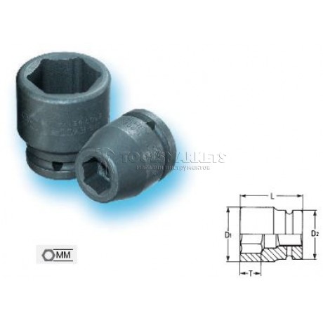Торцевая головка IMPACT 21 мм 1/2" серии 6300 HEYCO HE-06300002136