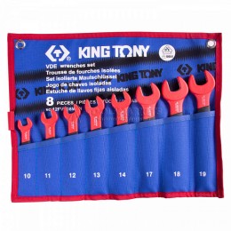 Заказать Набор рожковых диэлектрических ключей, 10-19 мм, чехол из теторона, 8 предметов KING TONY 12FVE08MRN отпроизводителя KING TONY