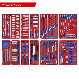 Заказать Набор инструментов 205 предметов, "МАСТЕР 205", для тележки, 11 ложементов МАСТАК 5-00205 отпроизводителя МАСТАК