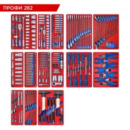 Заказать Набор инструментов 282 предмета, "ПРОФИ 282", для тележки, 14 ложементов МАСТАК 5-00282 отпроизводителя МАСТАК