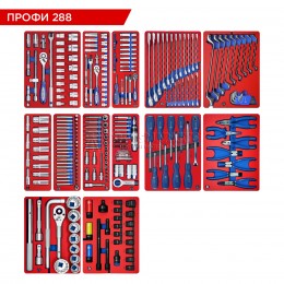 Заказать Набор инструментов 288 предметов, "ПРОФИ 288", для тележки, 13 ложементов МАСТАК 5-00288 отпроизводителя МАСТАК