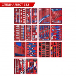 Заказать Набор инструментов 352 предмета, "СПЕЦИАЛИСТ 352", для тележки, 17 ложементов МАСТАК 5-00352 отпроизводителя МАСТАК