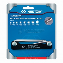 Заказать Набор Г-образных Torx, T9-T40, складные, 8 предметов KING TONY 20308PR отпроизводителя KING TONY