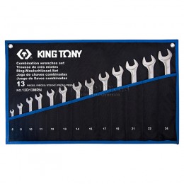 Набор комбинированных ключей, 6-24 мм, чехол из теторона, 13 предметов KING TONY 12D13MRN