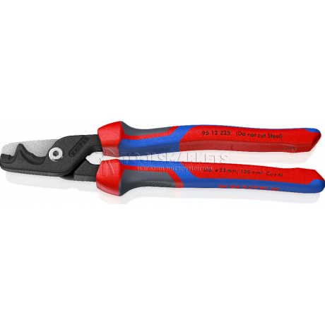 Кабелерез Knipex StepCut XL ступенчатый рез, Ø 23 мм, длина 225 мм, фосфатированный, 2-комп ручки KN-9512225