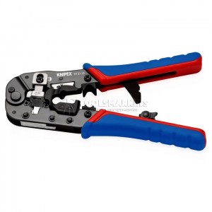 Пресс-клещи для штекеров RJ 45 Knipex 3-в-1, кол-во гнёзд: 1, 8-пин 8P8C, резка и зачистка кабеля, 190 мм KN-975113