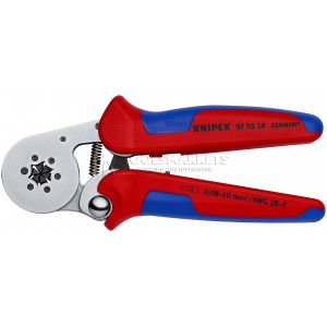 Пресс-клещи для контактных гильз Knipex 6-гранный обжим, 1 гнездо, 0.08-10 мм², 2x4 мм², KN-975514