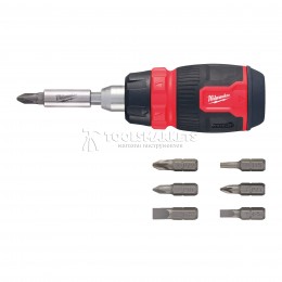 Отвертка универсальная компактная с трещоткой Milwaukee 8 в 1 4932480581