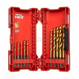 Набор сверл по металлу Milwaukee RedHEX™ HSS-TiN набор 10 предметов (3-10мм) GEN II 4932493865
