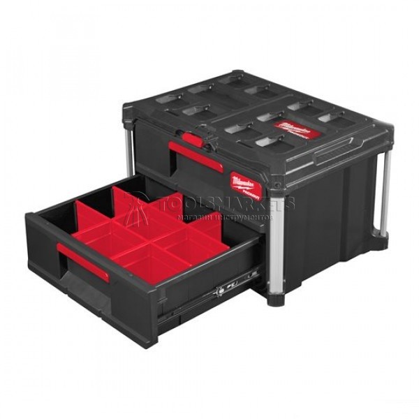 Ящик с 2-мя выдвижными отсеками Milwaukee PACKOUT 4932472129 Ящик с 2-мя выдвижными отсеками Milwaukee PACKOUT 4932472129