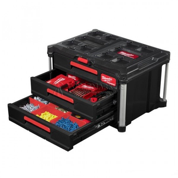 Ящик с 3-мя выдвижными отсеками Milwaukee PACKOUT 4932472130 Ящик с 3-мя выдвижными отсеками Milwaukee PACKOUT 4932472130