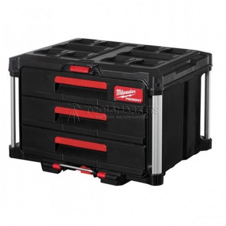 Ящик с 3-мя выдвижными отсеками Milwaukee PACKOUT 4932472130 Ящик с 3-мя выдвижными отсеками Milwaukee PACKOUT 4932472130
