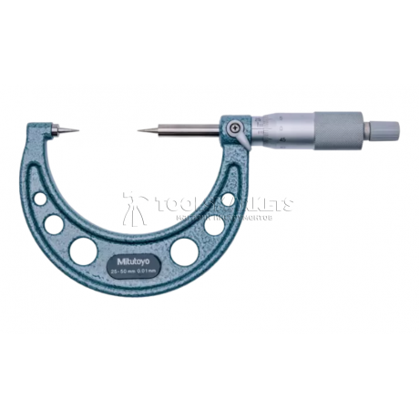 Микрометр MITUTOYO 25-50 мм, 0.01 мм с точечными губками 112-166