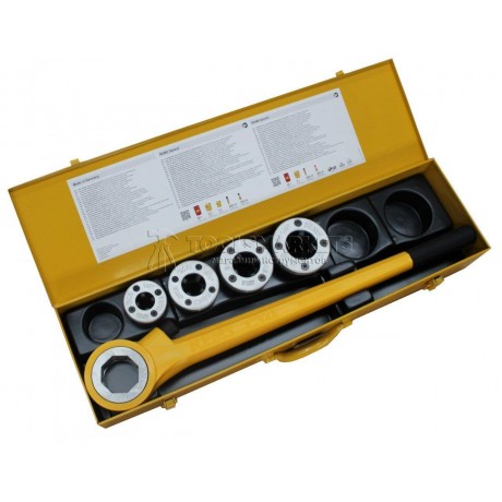 Набор pучных клуппов Eva для резьбы BSPT R 1/2" до 1" в стальном чемодане REMS 520014