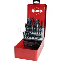 Набор сверл RUKO DIN 338 тип N HSS-R, 25 предметов 1.0 - 13.0 мм х 0.5 мм 205213