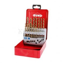 Набор сверл RUKO DIN 338 тип TURBO HSS-G, 19 предметов 1.0 - 10.0 мм х 0.5 мм 214614