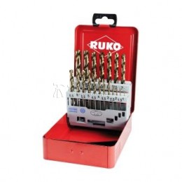 Набор сверл RUKO DIN 338 тип VA HSSE Co5%, 19 предметов 1.0 - 10.0 мм х 0.5 мм 215214