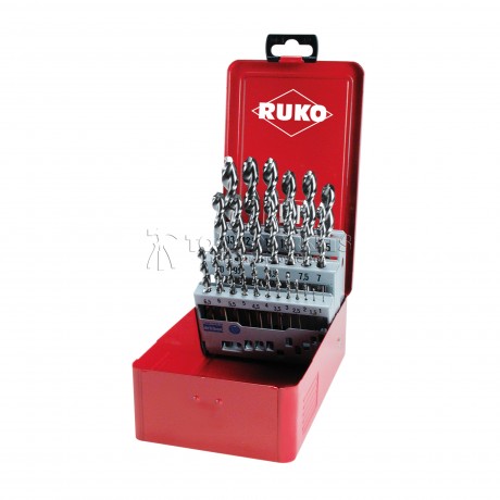 Набор сверл RUKO DIN 338 тип UNI HSSE Co5%, 25 предметов 1.0 - 13.0 мм х 0.5 мм 228215