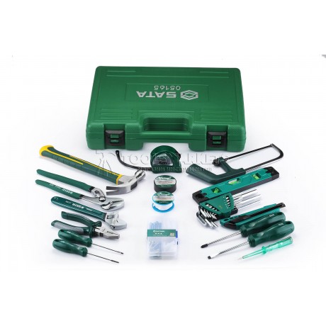 Набор инструментов SATA 27 предметов, комбинированный слесарный, монтажный 06005A