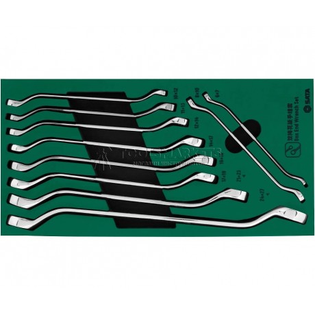 Набор ключей 10 предметов, накидные, глубокая посадка, ложемент SATA 09905