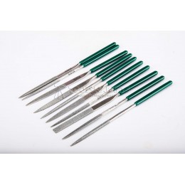 Набор надфилей 10 предметов, 3х140мм, прямые, синтетический алмаз, сталь 45 SATA 03810