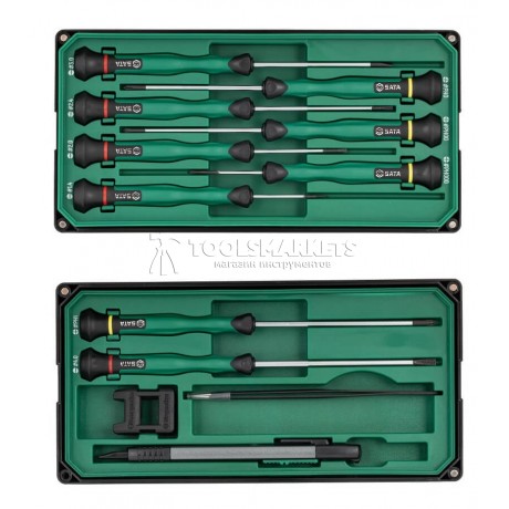 Набор отверток 12 предметов, прецизионные комбинированные SATA 09319
